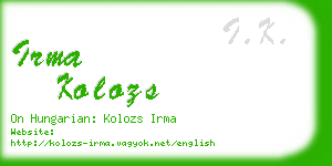 irma kolozs business card